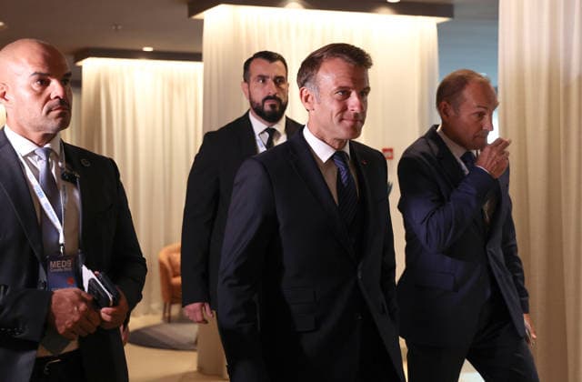 EU MED9 Bilateral meet Plenkovic - Macron Croatian Prime Minister Andrej Plenkovic meets French President Emmanuel Macron during bilateral meetings on the sidelines of the EU MED9 summit in Split, Croatia on October 7, 2027.  IvanaxIvanovic PIXSELL