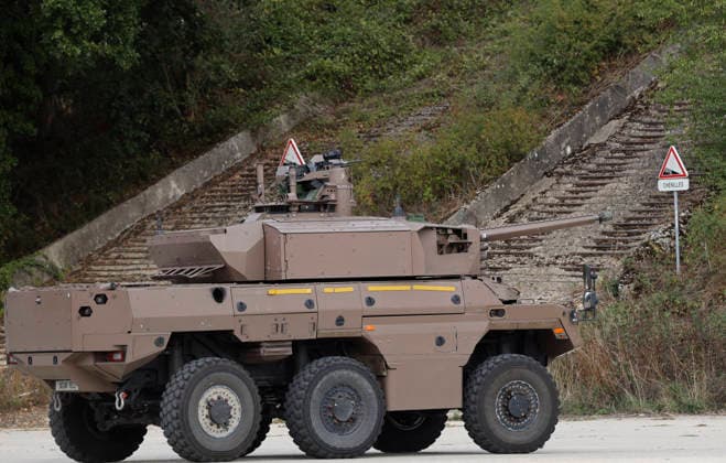 Military Test Tracks Inaugurated In Satory - France French military vehicles undergo testing during the inauguration of new military pistes at Satory in Versailles, France on October 7, 2026. Photo by Jean-Bernard Vernier JBV NEWS ABACAPRESS.COM Versailles Yvelines France  Copyright: xVernierxJean-Bernard JBVxNews ABACAx