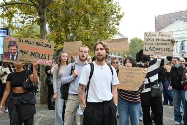 Liege Students Protest Against Austerity Measures 07 10 2026 LIEGE, BELGIUM Students protesting against the austerity measures introduced by the Wallonia-Brussels Federation (FWB) government are pictured in Liege, Belgium, on October 7, 2026. ( Liege Belgium  Copyright: xPhilipxReynaersx