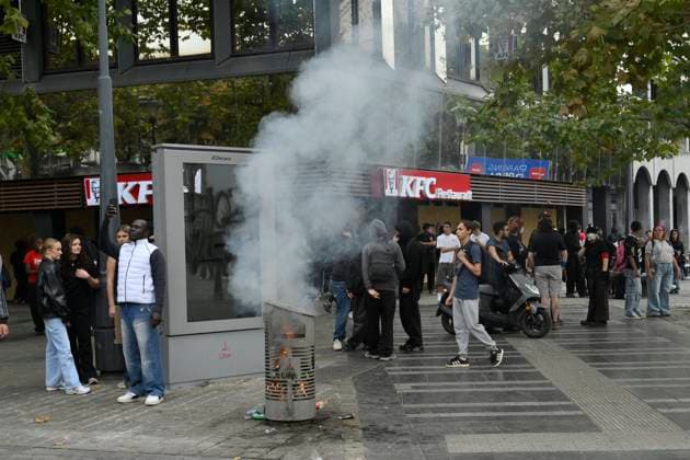 Liege Students Protest Against Austerity Measures 07 10 2026 LIEGE, BELGIUM Students protesting against the austerity measures introduced by the Wallonia-Brussels Federation (FWB) government are pictured in Liege, Belgium, on October 7, 2026. ( Liege Belgium  Copyright: xPhilipxReynaersx