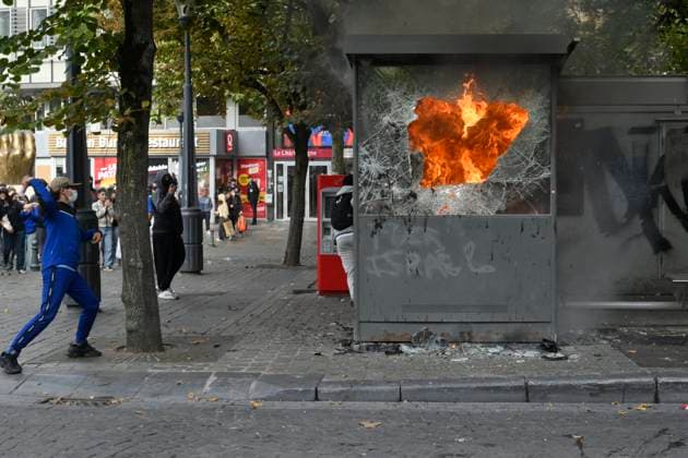 Liege Students Protest Against Austerity Measures 07 10 2026 LIEGE, BELGIUM Students protesting against the austerity measures introduced by the Wallonia-Brussels Federation (FWB) government are pictured in Liege, Belgium, on October 7, 2026. ( Liege Belgium  Copyright: xPhilipxReynaersx