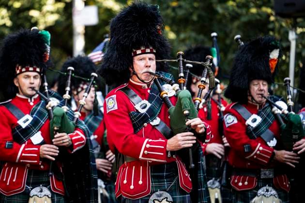 October 7, 2026, New York City, New York, United States: Bagpipers at the 119th Annual FDNY (Fire Department of the City of New York) Memorial Service in New York City. New York City United States - ZUMAb161 20261007_aap_b161_011 Copyright: xMichaelxBrochsteinx