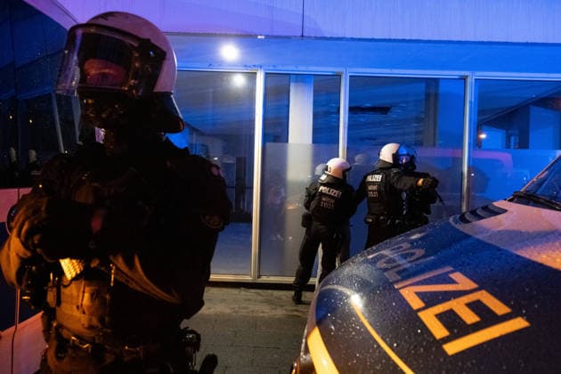 October 7, 2026, Cologne, Nrw, Germany: Multiple hundreds of people took part in a demonstration in Cologne marking the third anniversary of October 7, 2023, protesting IsraelÃ¢â‚¬â ¢s military campaign and genocidal intervention in Gaza. A smaller counter-protest took place without reported confrontations between the two groups...Police intervened and stopped the demonstration multiple times before protesters were held inside a police cage for approximately two hours. Officers later opened a corridor and allowed them to leave in small groups. During the dispersal, police arrested around 10 protesters, who were later released from custody. Cologne Germany  - ZUMAm356 20261007_zip_m356_011 Copyright: xMouafakxMahmaljix