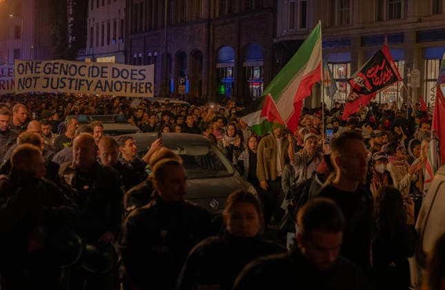 October 7, 2026, Berlin, Germany: Hundereds of pro-palestinian protesters gather in Berlin, Germany, on October 7, 2026. This marks the three-year anniversary of the Hamas led border attacks in Southern Israel. Germany  - ZUMAj167 20261007_zip_j167_017 Copyright: xSvetxJacquelinex