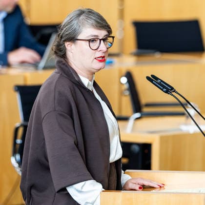 October 8, 2026, GER, Politics News, 8th Legislative Session, 57th Plenary Session in the Plenary Hall of the Thuringian State Parliament, Ulrike Grosse Röthig, The Left, 99096 Erfurt, Thuringian State Parliament, Thuringia, Germany