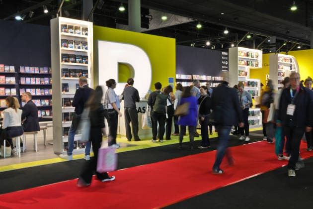 October 8, 2026, Frankfurt am Main, Germany, Visitors to the Frankfurt Book Fair walk past the Piperstand