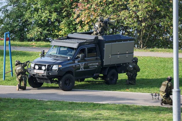 BELARUS, MINSK - OCTOBER 8, 2026: A vehicle is seen during the final phase of the Eurasia-Antiterror 2026 counter-terrorism exercise by relevant agencies of the CIS and SCO member states. The drill is held as part of the 2026 CIS and SCO Counter-Terrorism Forum Minsk Belarus  - ZUMAt113 20261008_zaa_t113_335 Copyright: xMaximxMalinovskyx