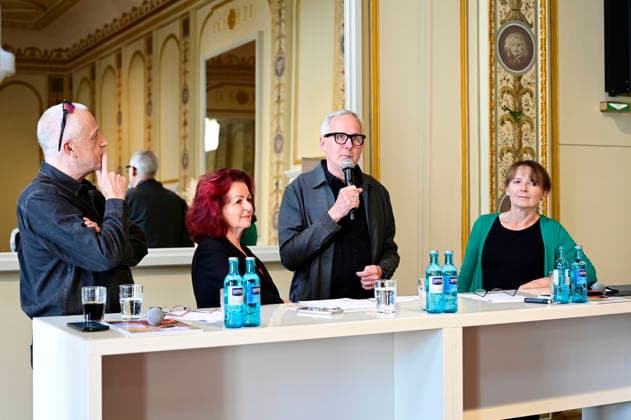 Stefan Hippler, Viola Klein, Joachim Klement, and Sabine Mutschke at the press conference and presentation of the 16th HOPE Award for the 18th Hope Gala 2026 at the Schauspielhaus Dresden, Dresden, October 8, 2026 Foto:xM.xWehnertx xFuturexImagex hope_pk_6021