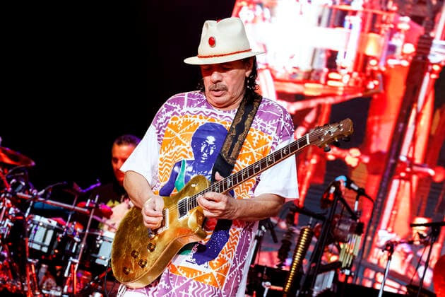 Guitarist Carlos Santana collapses at concert, archive pictures