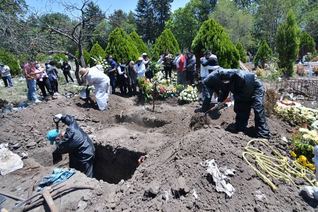 Coronavirus in Mexico, burial of corona victims