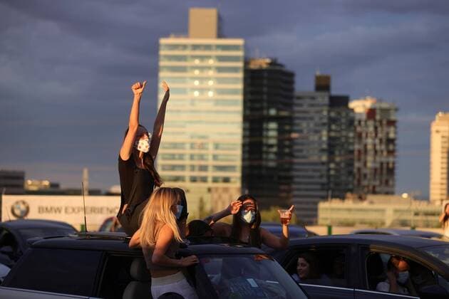 Spain, car concert in Madrid