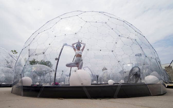 Canada, Yoga Dome in a park in Toronto