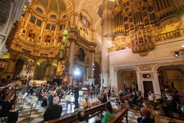 Spain, Memorial concert for victims of the coronavirus in Granada