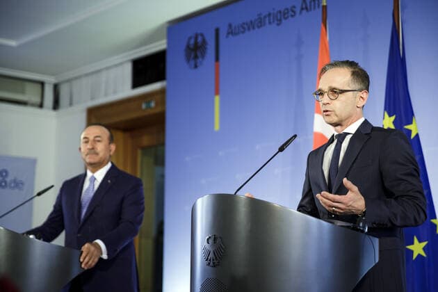 Berlin, Heiko Maas and his Turkish counterpart Mevlüt Cavusoglu - PK at the Federal Foreign Office