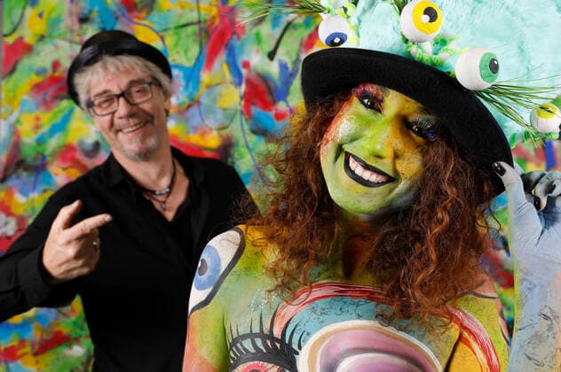 World Bodypainting Festival participation with model Lena in the studio Düsterwald
