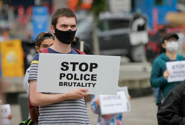 Canada, protest against police violence in Vancouver