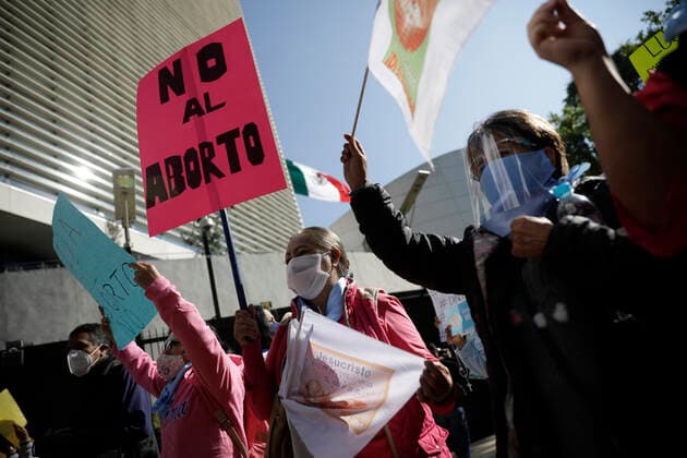 Mexico, protest against the legalization of abortion in Mexico City