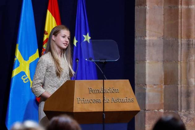 Princess Leonor delivers speech during the Princess of Asturias Award ceremony in Oviedo
