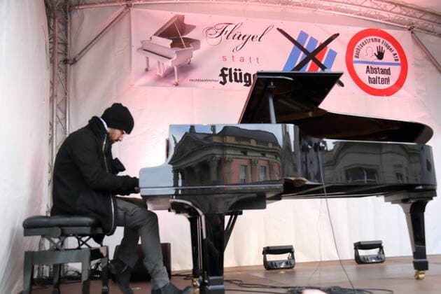 Igor Levit plays at protest concert against AfD in Potsdam
