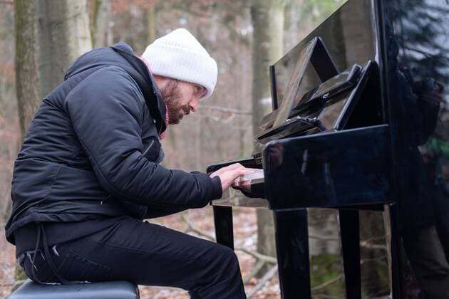 Igor Levit gives a concert in Dannenröder Forst