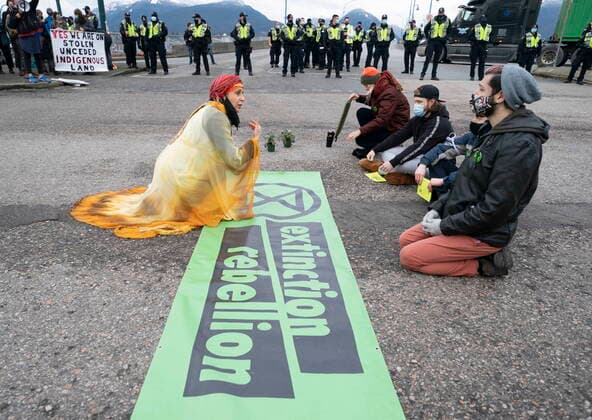 Canada, Extinction Rebellion Protest at Vancouver Harbor
