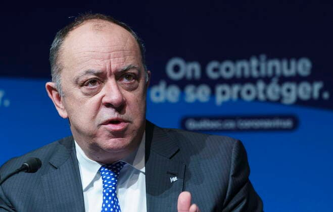 Coronavirus in Canada, Quebec Health Minister Christian Dube press conference in Montreal