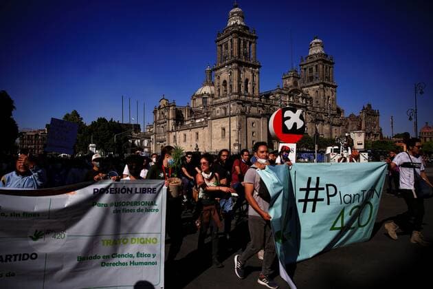 Mexico, demonstration for legalization of cannabis in Mexico City