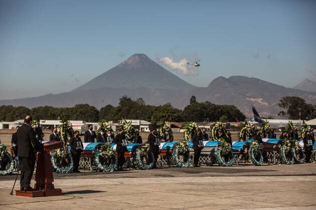 Guatemala, funeral service for migrants killed in Mexico in Guatemala City