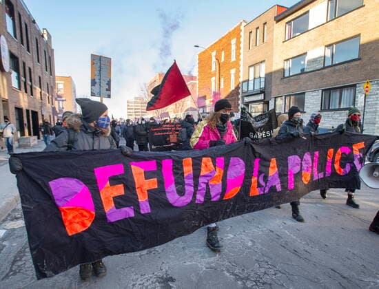 Canada, demonstration against police violence in Montreal