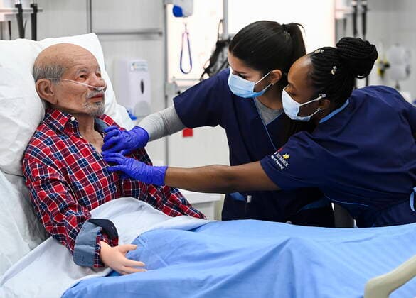 Canada, nursing trainees learn on lifelike mannequins in Toronto