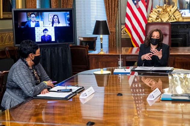 USA, Kamala Harris welcomes women to Washington for Womens History Month