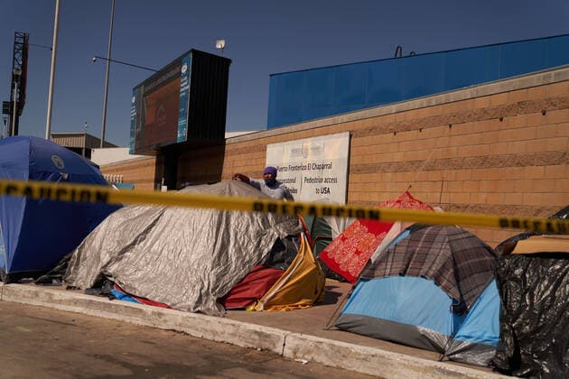 Mexico, migrants at the border with the USA in Tijuana
