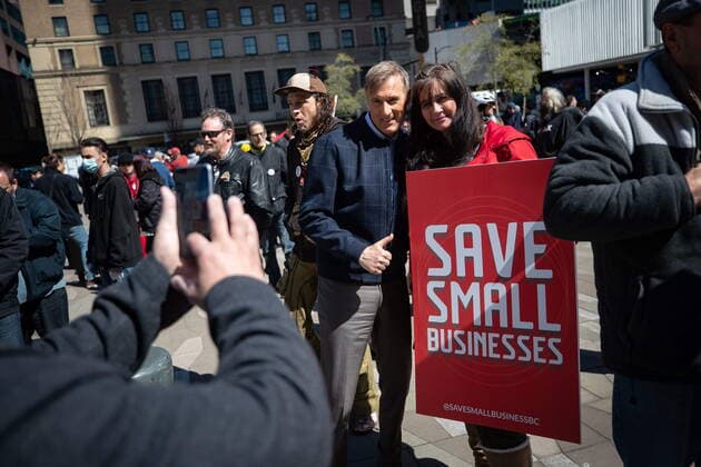 Canada, opposition politician Maxime Bernier protests Corona measures