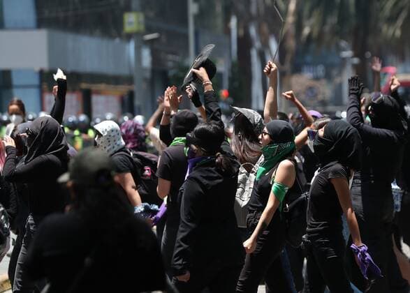 Mexico, protests against violence against street vendors in Mexico City