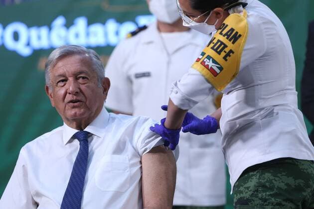 Coronavirus in Mexico, President Manuel Lopez Obrador receives vaccination in Mexico City