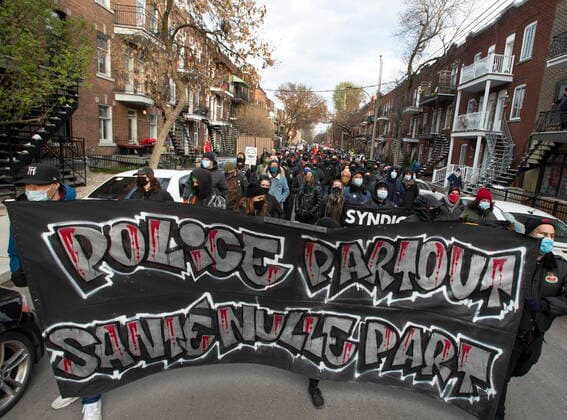 Canada, protest against Corona measures in Montreal