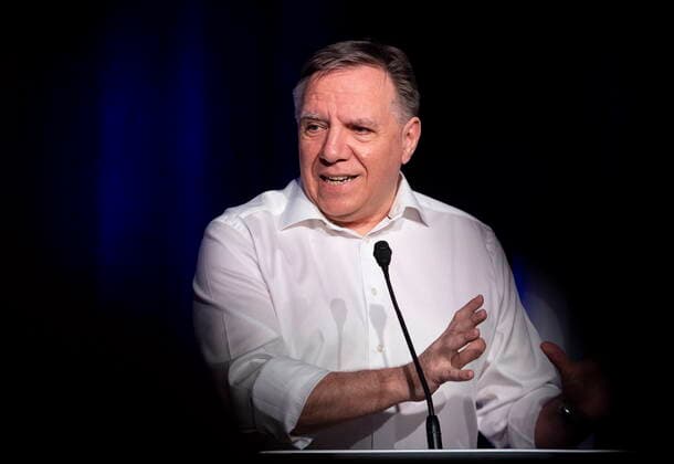 Canada, Francois Legault Press Conference in Montreal
