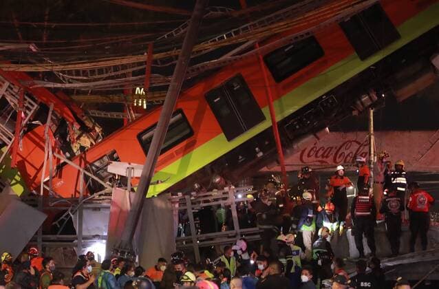 Mexico, collapse of a subway bridge in Mexico City