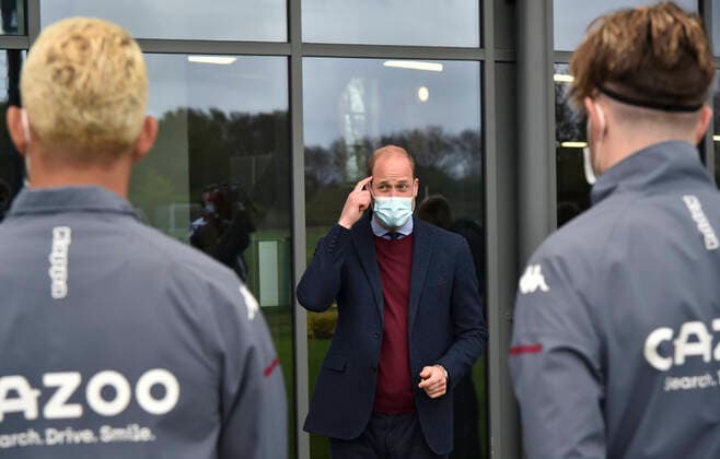 Prince William visits his favourite football club Aston Villa