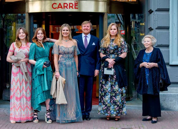 Dutch royal family arriving for the TV show A Life Full Of Music in Amsterdam