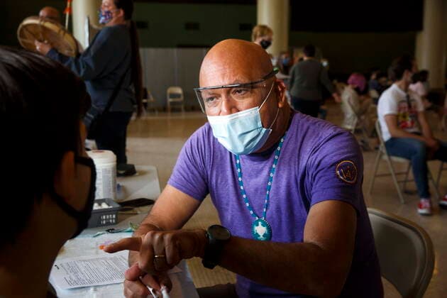 Coronavirus in Canada, KIM CEO Barry Lavallee at the Aboriginal Health and Wellness Centre in Winnipeg.