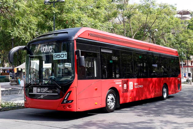 Mexico, Volvo electric bus as a service bus of the Metrobus system in Mexico City