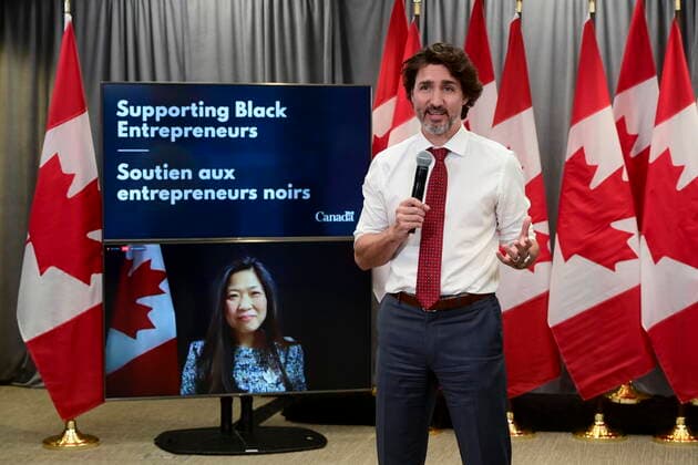 Canada, Prime Minister Justin Trudeau Video Conference in Ottawa