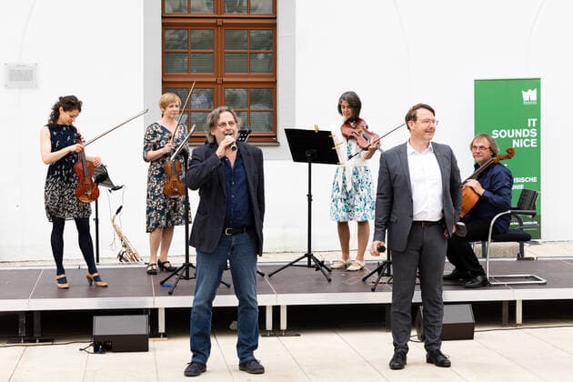 Saxony, Small concert of the Central Saxon Philharmonic Orchestra at the Obermarkt Freiberg