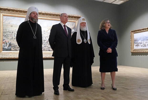 Russia, Vladimir Putin visits the exhibition Russian history in Moscow