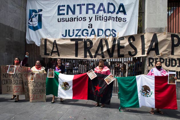 Mexico, Otomi Indigenous people protest against racism in Mexico City
