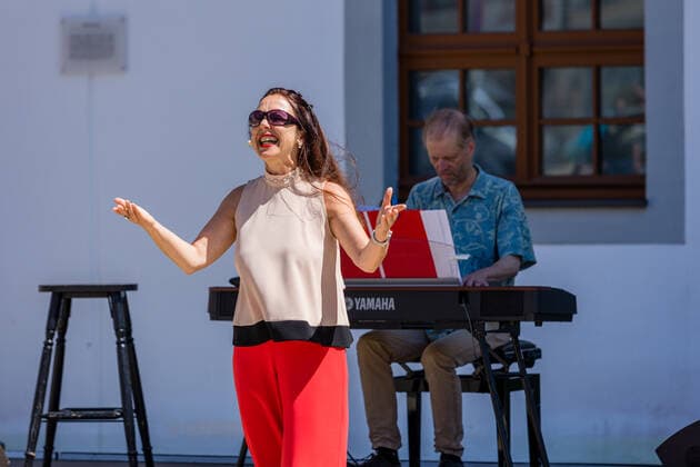 Saxony, Small concert at the Obermarkt in Freiberg