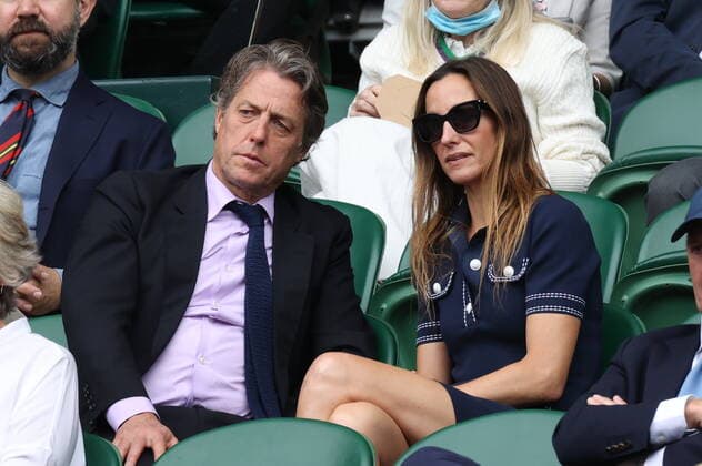 Celebrities playing tennis at Wimbledon, London