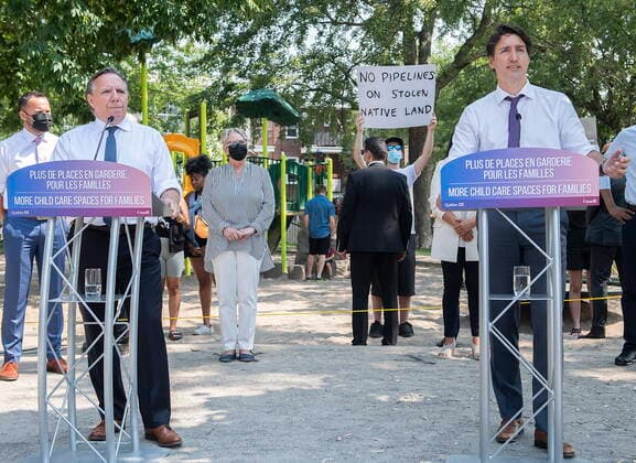 Canada, Justin Trudeau prime minister announces child care funding in Montreal