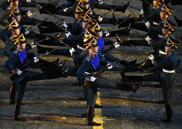 Rehearsals for the Russia Military Music Festival in Moscow
